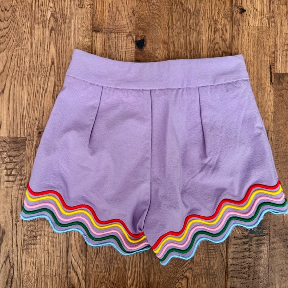 Lola And The Boys Purple Rainbow Wave Shorts Girls Size 4 - Picture 2 of 4